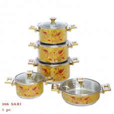 استیل، سیلا، سرویس قابلمه 10 پارچه لارا طلاییSARI 206