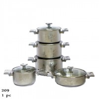 استیل، سیلا، سرویس قابلمه 10 پارچه طرح دار مات لارا