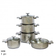 استیل، سیلا، سرویس قابلمه 10 پارچه طرح دار مات لارا