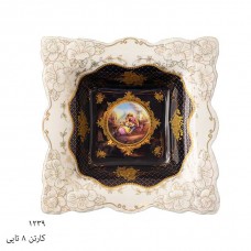 سورمه ای شیرینی خوری 4 گوش پایه دار